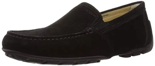 Geox Jungen U Moner V Moccasin - Schwarz, 41 EU - Slipper & Mokassins für Herren mit atmungsaktiver Sohle für optimalen Tragekomfort und hervorragende Stoßdämpfung.