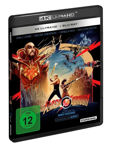 Flash Gordon (4K-Ultra HD) (+ Blu-ray) - Sci-Fi-Kultklassiker, beeindruckende 4K-Bildqualität und spannende Extras für unvergessliche Filmabende.