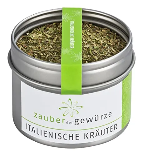 Zauber der Gewürze Italienische Kräuter - mediterranes Universal-Gewürz für Pizza, Pasta und Salate, Gewürzmischung, Kräutermischung, Top-Qualität in wiederverschließbarer Aroma-Dose, 35 g