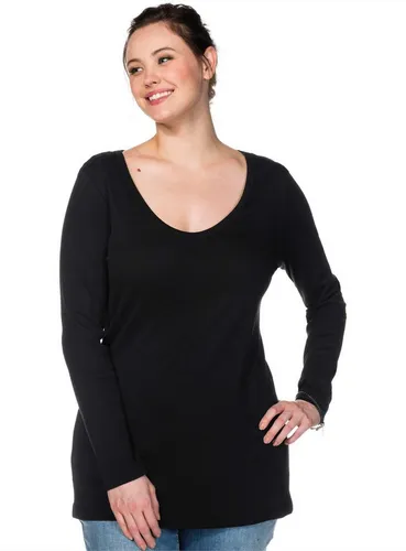 sheego Langarmshirt 331408_48 – Zeitloses Basic - Langarmshirt mit Rundhalsausschnitt und figurumspielender Passform. Aus weicher, dehnbarer Baumwolle gefertigt, ideal für vielseitige Outfits. Perfekt für jeden Anlass.