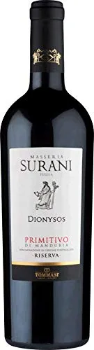 Masseria Surani Rotwein aus Italien Dionysos Primitivo di Manduria Riserva 2012 (1 x 0,75 Liter)