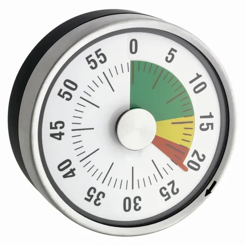TimeTex Compact Zeitdauer-Uhr mit Magnet und Ampelscheibe - batterielos, fördert das Zeitverständnis mit Rückwärtsanzeige und farbigen Zonen
