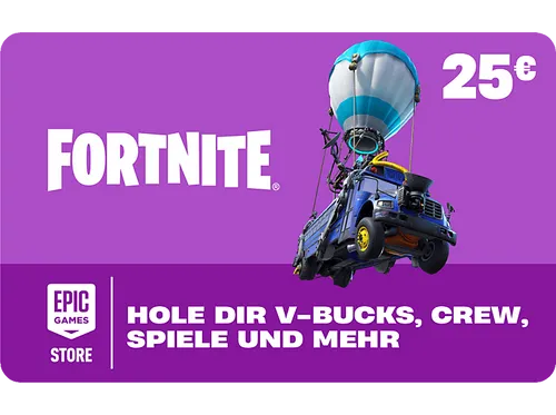 Epic Guthabenkarte 25 EUR für Fortnite - Fortnite V-Bucks Geschenkkarte, ideal für In-Game-Käufe und exklusive Belohnungen im Epic Games Store. Hol dir jetzt deine Vorteile!