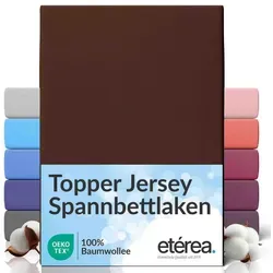 etérea Himmlische Qualität Spannbettlaken etérea Comfort Jersey Topper Spannbettlaken, Jersey, Gummizug: rundum, (1 Stück) braun 200 cm x 200 cm