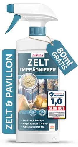 PLINTEX® Zelt & Pavillon Imprägnierung 580ml - Effektives Imprägnierspray für Zelte und Markisen - Wasser- und schmutzabweisendes Imprägnierspray für Zelte und Pavillons. Bietet langanhaltenden Nässeschutz und bleibt atmungsaktiv. Einfach anzuwenden und ideal für verschiedene Materialien.