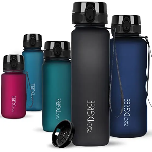 720°DGREE Trinkflasche 1l „uberBottle“ - BPA-frei und auslaufsicher - Trinkflasche aus Tritan mit 1000ml Volumen, ideal für Sport und Outdoor. Auslaufsicherer Deckel und integrierte Skala für optimale Flüssigkeitskontrolle.