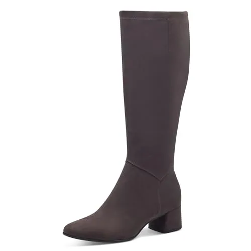 MARCO TOZZI Damen Hohe Stiefel mit Absatz Elegant Spitz, Grau (Anthracite), 38 EU