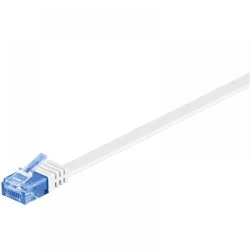 CAT 6a Netzwerkkabel, U/UTP, flach, weiß - Länge: 0,50 m