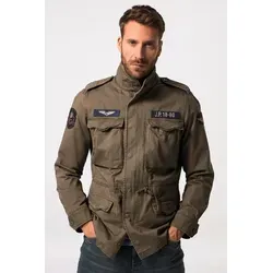 JP 1880 Herren große Größen Fieldjacket moosgrün 8XL - Robuste Baumwolljacke in Vintage-Look, ideal für große Größen bis 8XL. Mit praktischen Taschen und Bewegungsfalten für optimalen Komfort und Funktionalität.