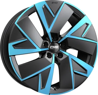 CMS C32-Aero 8x19 Felgen in Diamant Schwarz Blau - Aluminiumfelgen 8x19, ET34, für sportlichen Look und optimale Performance, ideal für Tuning und individuelle Fahrzeuggestaltung.