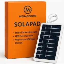 MEGAGOODS 5V 10W Solar Panel USB Ladegerät - Effizientes Solarpanel für Outdoor-Aktivitäten. Das wetterfeste Design sorgt für zuverlässige Energieversorgung kleiner Geräte unterwegs – ideal für Camping und Reisen.