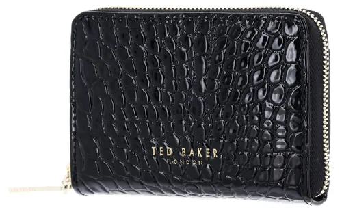 Ted Baker Varlee Croc Effect Geldbörse Schwarz - ELEGANTES DESIGN — Die Ted Baker Geldbörse in Krokolederoptik vereint Stil und Funktionalität. Mit vier Kartenfächern und einem praktischen Reißverschluss bleibt alles bestens organisiert. IDEAL FÜR UNTERWEGS — Kompakt und leicht, passt sie in jede Handtasche und ist der perfekte Begleiter für den Alltag.