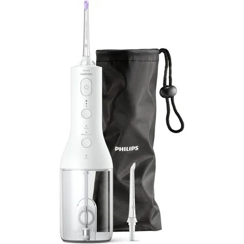 Philips Sonicare Power Flosser 3000 - kabellose Munddusche in Weiß, Quad Stream-Technologie für gründliche Zahn- und Zahnfleischreinigung in nur 60 Sekunden