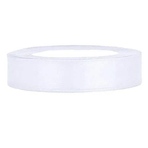25m Satinband Satin Geschenkband weiss 12mm breit