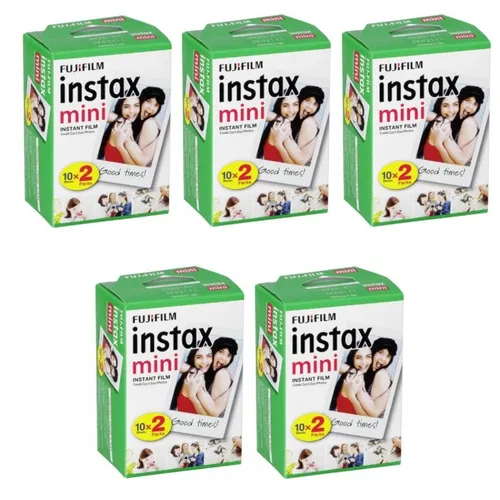 Fujifilm Instax Mini Film DP 5er Pack - 100 Bilder - Sofortbildfilme für Instax Mini und Polaroid 300, ideal für lebendige Aufnahmen im Kreditkartenformat. Perfekt für unvergessliche Momente und hochwertige Sofortbilder.