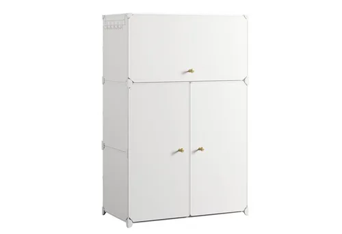 Mondeer Schuhregal mit Tür – Platzsparender Schuhschrank für 18 Paar Schuhe - Der Mondeer Schuhschrank bietet cleveren Stauraum für Ordnung in jedem Raum. Mit 6 Ebenen, eleganten goldenen Griffen und robustem, pflegeleichtem Material ist er ideal für Flur, Wohnzimmer oder Arbeitszimmer.