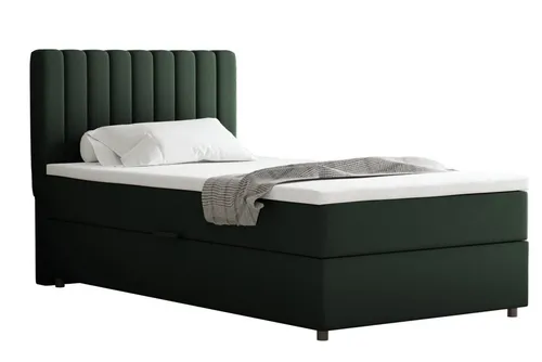 Panda Möbel Boxbett Everest, Grün, Holz, 100x200 cm - Schlafzimmer Boxspringbett mit ergonomischer Konstruktion, integriertem Bettkasten und modernem Design für optimalen Schlafkomfort und viel Stauraum.