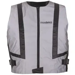 Modeka Doc Silver Warnweste, grau, Größe 3XL für Männer - Unisex Warnweste für Motorradfahrer, ideal für Fahrten bei Dunkelheit. Weitenverstellbar in der Taille und einfach über die Bekleidung zu tragen.