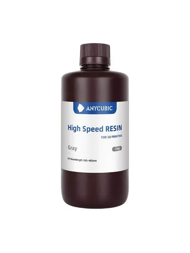 Anycubic High Speed Resin Grey 1kg - 3D-Drucker mit bis zu 3X schnellerer Druckgeschwindigkeit, ideal für Anycubic Photon Mono M5s. Niedrige Viskosität sorgt für schnelle Reinigung und präzise Modelldetails.