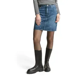 TOM TAILOR DENIM Damen Mini-Jeansrock mit Herz-Print, Blau, Gr. XS - Stylischer Mini-Jeansrock für Damen mit süßem Herz-Print. Ideal für lässige Outfits und vielseitig kombinierbar. Hochwertige Verarbeitung für angenehmen Tragekomfort.