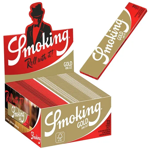 Smoking " Gold " King Size 50 x 33 Blatt Long Papers Blättchen Zigarettenpapier
