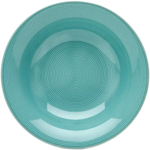 van Well Pastateller Jive, 20 cm, 6 Stück - Pastateller mit elegantem Spiraldekor, ideal für Suppen und Pasta. Spülmaschinen- und mikrowellengeeignet für praktischen Einsatz im Alltag.