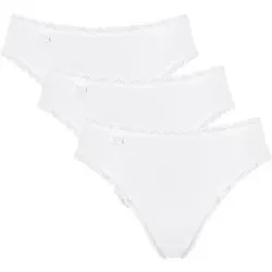 sloggi Taillenslip 24/7 Cotton Lace (3er Pack) mit edler Spitze und flachen Nähten weiß 46