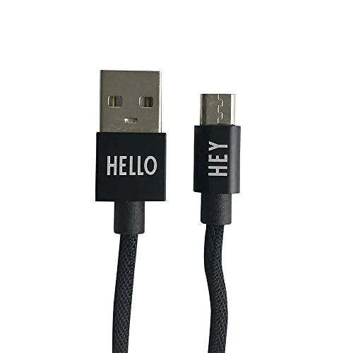 Design Letters MyCable Micro USB-C, kompatibel für Android, 1 M. (Schwarz)