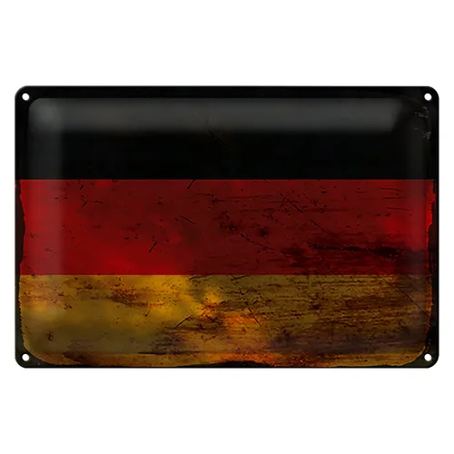 Blechschild Flagge Deutschland 40x30cm Flag Germany Rost