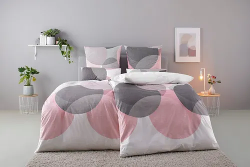 BIERBAUM Bettwäsche Carla 135x200/155x220 cm - Bettwäsche-Sets aus 100% Baumwolle, pflegeleicht mit Reißverschluss. Modernes geometrisches Design für jeden Schlafbereich.