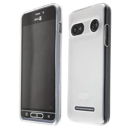 caseroxx Schutzhülle für Doro 8035 in transparent – Flexibles TPU-Case aus stoßfestem Gummi, passgenaue Handy-Tasche mit Kantenschutz & rutschfestem Grip