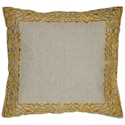 Handgefertigter Kissenbezug Frisia Gold 40x40cm - Boho Vintage Deko