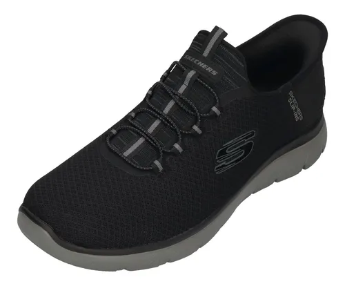 Skechers Summits High Range Herren Sneakers - Black Charcoal, 48.5 EU Weit - Herren-Sneaker mit handfreien Slip-Ins, exklusivem Fersenkissen und luftgekühlter Memory Foam Einlegesohle für optimalen Komfort. 100% vegan!