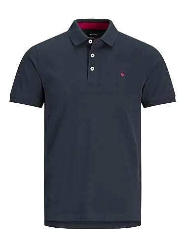 Herren Poloshirt JACK & JONES "Paulos Polo", Gr. XL, blau - Modisches Herren Poloshirt aus 100% Baumwolle mit kontrastfarbenen Elementen und Slim-fit Schnitt. Ideal für Freizeit- und Office-Looks, pflegeleicht und angenehm zu tragen.