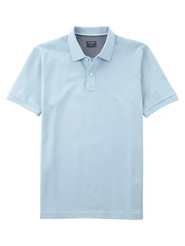 OLYMP Casual Poloshirt für Herren, Gr. M, blau - Herren-Shirts mit farblichen Kontrast-Details, aus 100% Baumwolle, ideal für lässige Anlässe und bequem im Alltag.