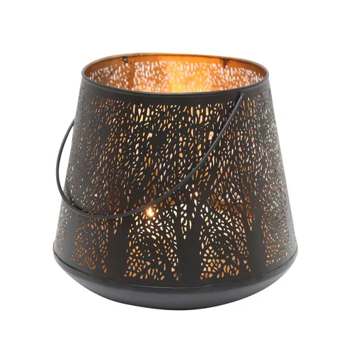 Orientalisches Windlicht Como Groß - Elegantes, rundes Windlicht aus 100 % Metall, ideal für festliche Anlässe wie Hochzeiten und Feiertage. Höhe: 26 cm, Durchmesser: 28 cm, ohne Montageaufwand.