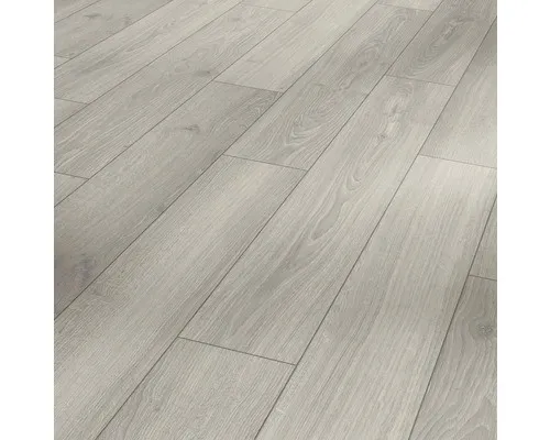 Laminat Classic 1050 Eiche Studioline Lichtgrau - Laminatboden in Landhausdiele-Optik, 1285 x 194 x 8 mm, pflegeleicht und ideal für moderne Wohnräume.