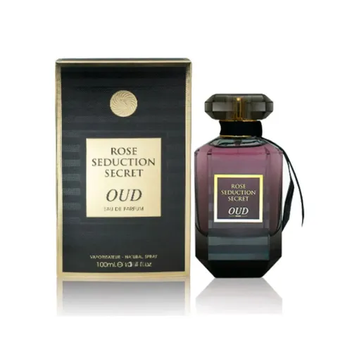 Fragrance World Rose Seduction Secret Oud Eau de Parfum 100ml - 100 ml Eau de Parfum für Damen, verführerische Duftkomposition mit edlen Noten, ideal für besondere Anlässe und den täglichen Gebrauch.