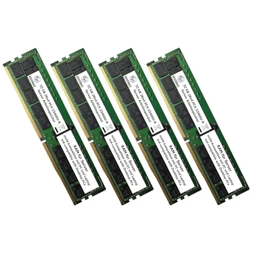 Broonbee Server Arbeitsspeicher | 128 GB (4X 32 GB) DDR4 2933 MHz RAM | Memory Upgrade für HP HPE ProLiant DL380 DL385 Gen10 G10 | LRDIMM ECC REG | PC4-23466U-R CL21