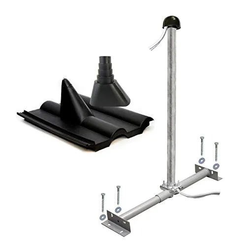 Premium X Basic Dachsparrenhalter-Montageset 100cm - Halterungen für Satellitenschüsseln - Stabile und wetterfeste Montage für SAT Antennen mit flexiblem Teleskoprohr von 400 bis 700 mm für einfache Anpassung an Sparrenabstände.