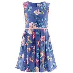 happy girls by Eisend Kleid in Blau, Größe 116 - Kinderkleider von happy girls by Eisend in Blau, 100% Baumwolle für höchsten Tragekomfort. Mit Rundhalsausschnitt und Reißverschluss am Rücken - ideal für stilbewusste Mädchen.