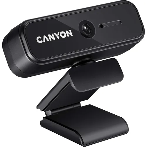 CANYON Webcam 1080p mit Abdeckung - Full HD USB Web Camera Plug & Play - 360 ° Drehbare Web Kamera Kompatibel mit Windows für Streaming Videochat, Zoom, YouTube, Skype, zum Konferenz