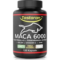 Tostoron MACA 6000 - Hochdosierte Maca Kapseln mit Turbo-Lader, für mehr Antrieb und Energie mit Zink und Selen