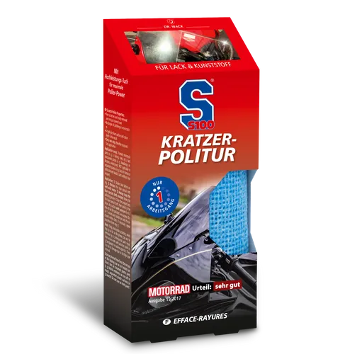 DR. WACK - S100 Kratzer-Politur für Motorrad 50 ml - Autopflege & Motorradpflege - Entfernt zuverlässig Kratzer aus Lack & Kunststoff und verleiht Ihrem Motorrad neuen Glanz in nur einem Schritt.