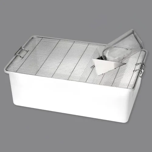 M&S Reptilien Kleintierkäfig Größe IV inkl. 500ml Flasche - Praktischer Nagerkäfig mit 500 ml Trinkflasche und Trennblech, Maße (B x T x H) 55 x 40 x 20 cm für eine optimale Lebensumgebung.
