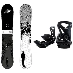 F2 Set Snowboard Blackdeck Wide 157w cm mit Sonic Pro Bindung L - Schwarz/Weißes Freeride Snowboard-Set, ideal für anspruchsvolle Fahrer. Länge: 157w cm, inklusive komfortabler Sonic Pro Bindung in Größe L.