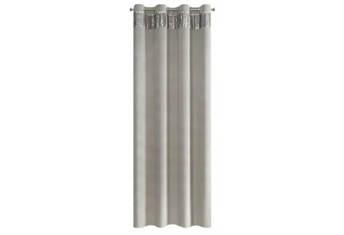 Eurofirany Vorhang JASPER – Glamouröser Samtvorhang 140 x 250 cm mit Ösen - Eleganter, blickdichter Samtvorhang in Silber, ideal für stilvolle Wohnräume. Mit Pailletten und hochwertigem Polyester sorgt er für eine ansprechende Atmosphäre.