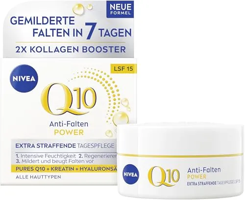 NIVEA Q10 Plus Anti-Falten Tagespflege LSF 15 50 ml - Anti-Faltenprodukte, schützt die Haut mit LSF 15 und spendet intensive Feuchtigkeit für ein jüngeres Aussehen.