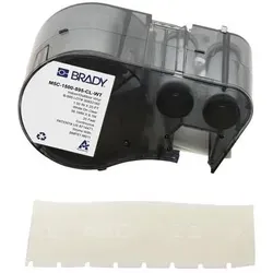 Endlos-Etikett aus Vinyl 38,1 mm x 6,1 m - Transparent von Brady - Hochwertige Etiketten für vielseitige Anwendungen: ideal zum Beschriften von Rohren, Inventar und mehr. Mit starkem, dauerhaften Kleber und hervorragender Beständigkeit gegen Öle und Chemikalien.