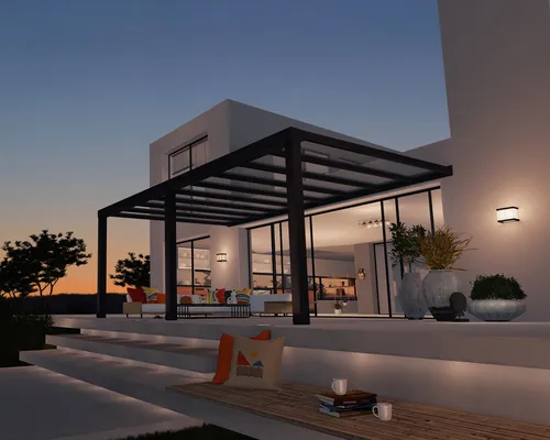 Palram - Canopia Aluminium Terrassenüberdachung Stockholm - Anthrazit 341x660x324 cm - Außenanbau: Robuste Terrassenüberdachung mit modernem Design, UV-geschütztem Polycarbonat-Dach und wartungsfreier Konstruktion für ganzjährige Nutzung.